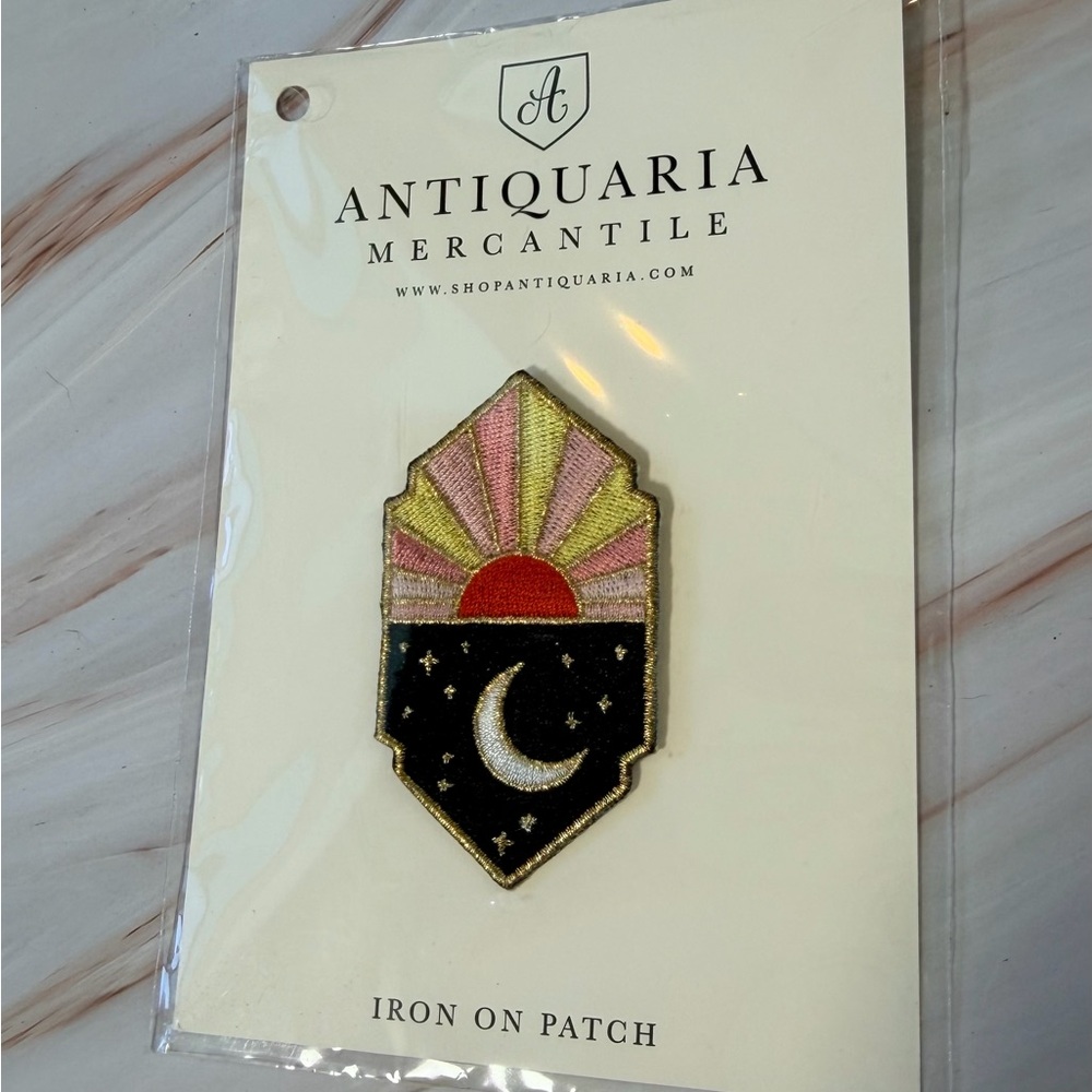 Pink & Black Sun and Moon Iron-On Patch